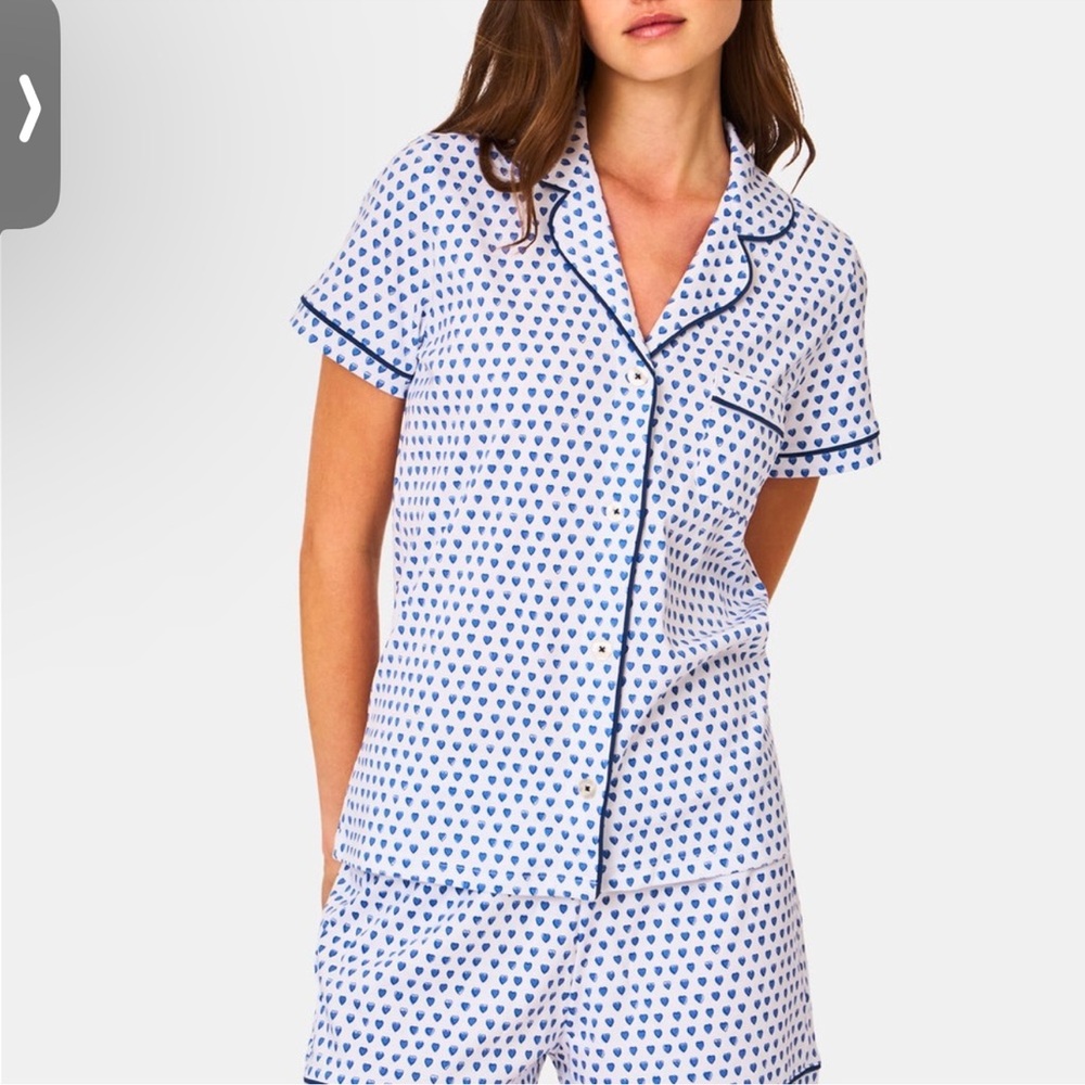 Roller Rabbit Blue Hearts Pajama PJ Set